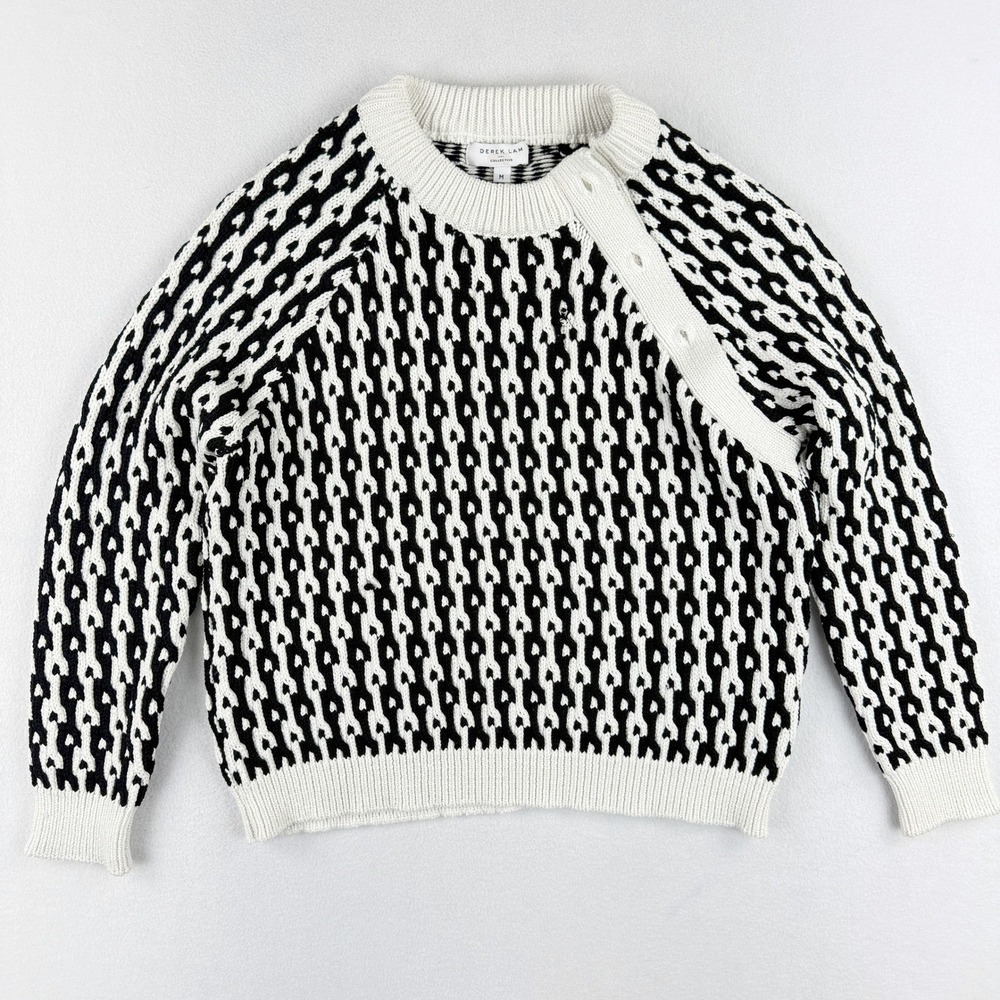 DEREK LAM‎ 10 CROSBY Button Shoulder Sweater Size M Womens